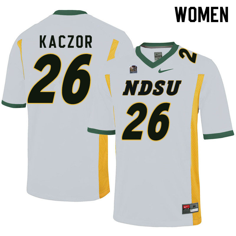 Women #26 James Kaczor North Dakota State Bison College Football Jerseys Sale-White